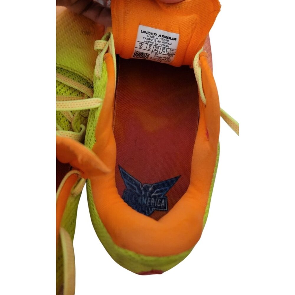 Under Armour Men’s Football Soccer Cleats Size 10 Neon Yellow Orange Pink Molded - Picture 8 of 8